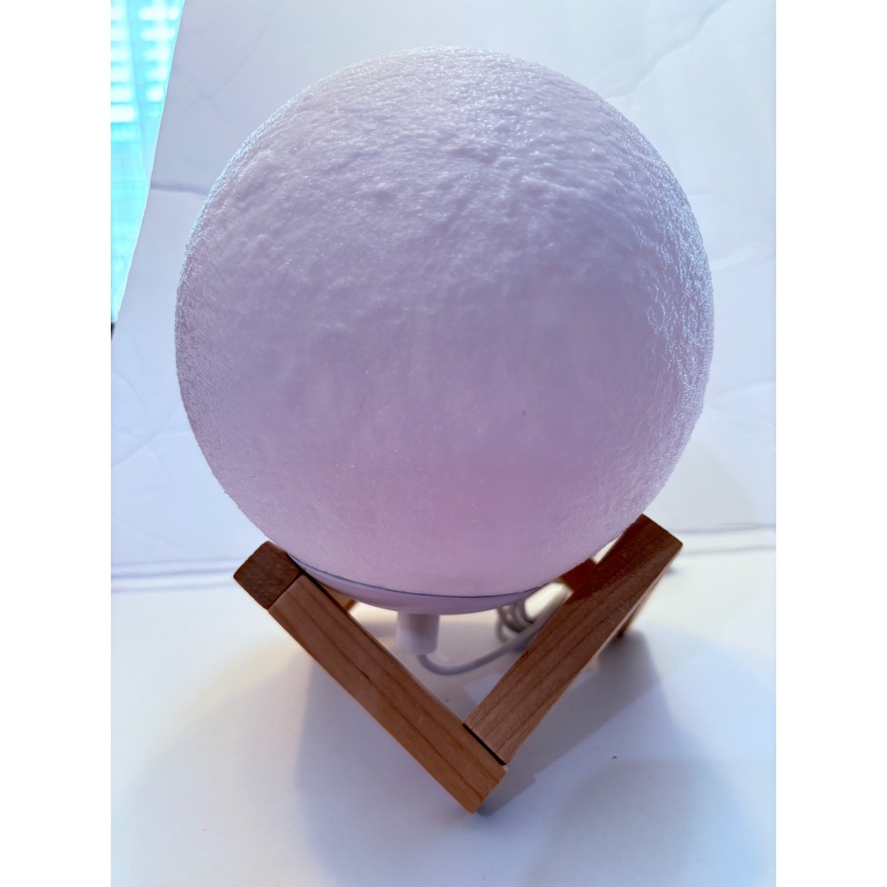 3D Moon Lamp Night Light with Remote Control Wooden Stand USB Powered RGB Color